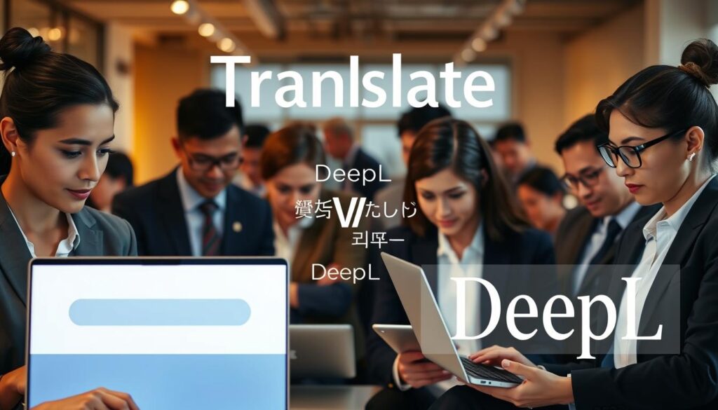 A-split-screen-comparison-of-Google-Translate-and-DeepL-showcasing-their-translation-1024x585 مقارنة أدوات الترجمة بالذكاء الاصطناعي: Google Translate أم DeepL؟