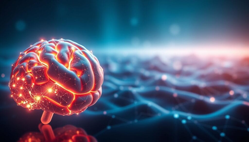 A visually striking representation of neural networks optimization at work. In the foreground, a glowing 3D brain structure, intricate and detailed with colorful neural pathways connecting like luminescent circuits, symbolizing complex data processing. In the middle, a digital landscape filled with abstract shapes representing data flows, showcasing smooth transitions and enhancements, utilizing shades of blue and green for a tech-focused look. In the background, a soft gradient of deep blue and subtle hints of black, creating a sense of depth and innovation. Lighting should be dynamic, with a gentle glow illuminating the neural pathways, casting soft reflections on the surfaces. The mood is one of advanced technology and sophisticated understanding, embodying the futuristic aspect of neural network performance optimization. A visually striking representation of neural networks optimization at work. In the foreground, a glowing 3D brain structure, intricate and detailed with colorful neural pathways connecting like luminescent circuits, symbolizing complex data processing. In the middle, a digital landscape filled with abstract shapes representing data flows, showcasing smooth transitions and enhancements, utilizing shades of blue and green for a tech-focused look. In the background, a soft gradient of deep blue and subtle hints of black, creating a sense of depth and innovation. Lighting should be dynamic, with a gentle glow illuminating the neural pathways, casting soft reflections on the surfaces. The mood is one of advanced technology and sophisticated understanding, embodying the futuristic aspect of neural network performance optimization.